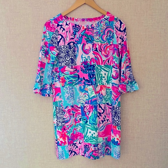 Lilly Pulitzer girls color-block cotton dress. - Picture 1 of 6